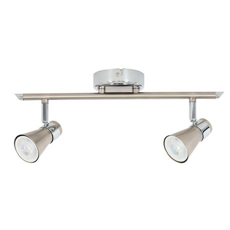 Zebbies Lighting - Jupp 2lt - Satin Nickel and Chrome Indoor Spot Light Buy Online in Zimbabwe thedailysale.shop