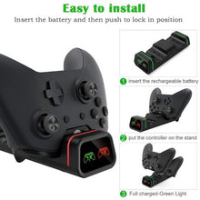 Load image into Gallery viewer, Xbox One/One X/One S Game Controller Dual Charger Dock Station with Battery
