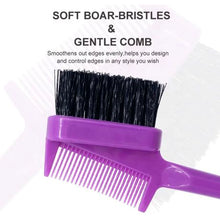 Load image into Gallery viewer, Edge Control Brush 3-IN-1 (Brush - Comb - Pintail) - Purple
