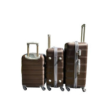 Load image into Gallery viewer, 3 Piece Hard Outer Shell Premium Lightweight Luggage Set - Brown
