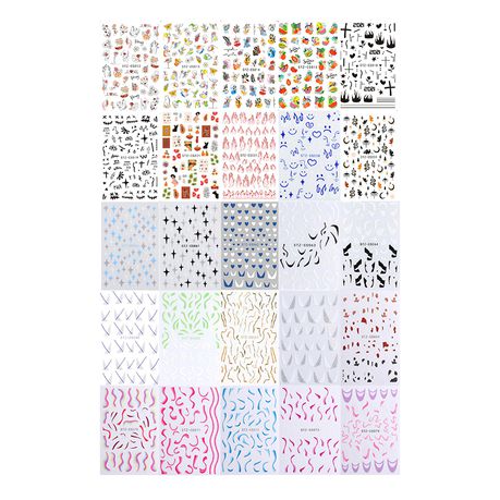 25 Sheets Nail Stickers Self-Adhesive Nail Art Stickers Buy Online in Zimbabwe thedailysale.shop