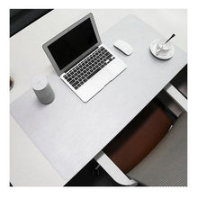 Load image into Gallery viewer, Large Reversible PU Leather Desk Pad / Mouse Pad - Grey &amp; Silver
