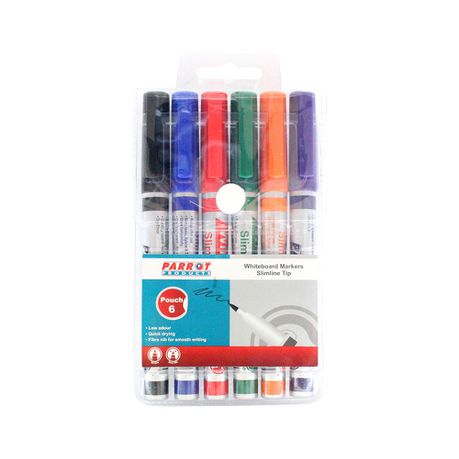 Parrot Whiteboard Markers (6 Markers - Slimline Tip - Carded) Buy Online in Zimbabwe thedailysale.shop