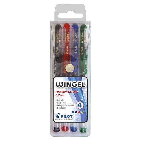 Pilot Wingel 0.7mm Gel Pens - Wallet of 4 Basic Colours Buy Online in Zimbabwe thedailysale.shop