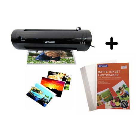 Zatech Fusion A4 Laminator With Classic Matte Inkjet Photo Paper (Duo)