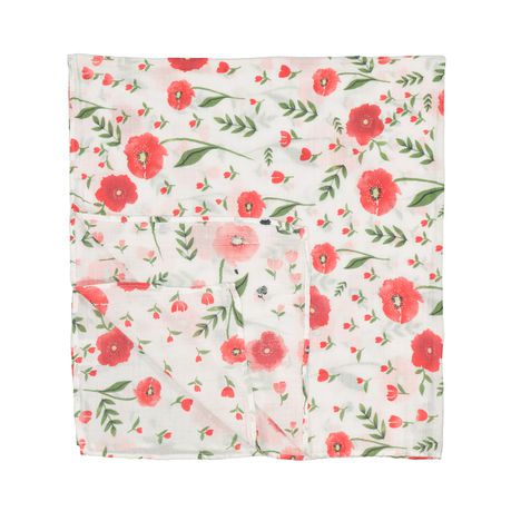 Muslin Blanket Red Flower