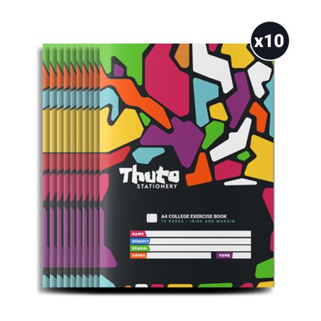 Thuto A4 72 Pages Irish & Margin Exercise Books(10 in Pack)-Jazzy Edition Buy Online in Zimbabwe thedailysale.shop