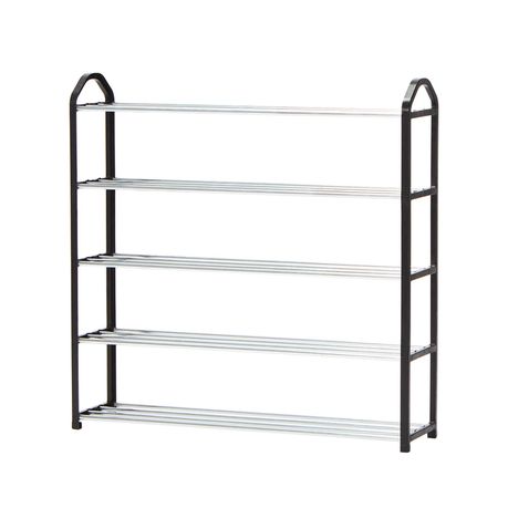 Gretmol 5 Tier Stackable Shoe Rack - Black