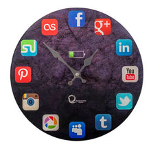 Load image into Gallery viewer, Quintessential Clocks – Apps Inspired - Decorative Glass Wall Clock
