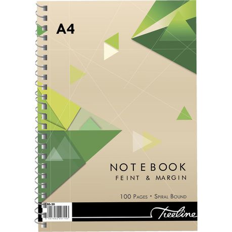 Treeline Spiral Note Book Side Bound A4 - Wiro 100pg - Pack of 10 Buy Online in Zimbabwe thedailysale.shop