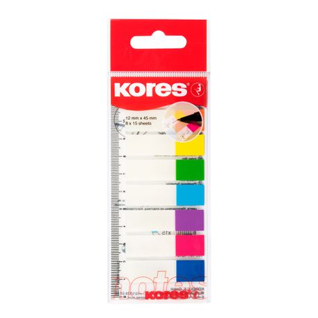 Kores Film Filing Strips on Ruler - 8 Transparent Colours (8 x 15 Sheets) Buy Online in Zimbabwe thedailysale.shop