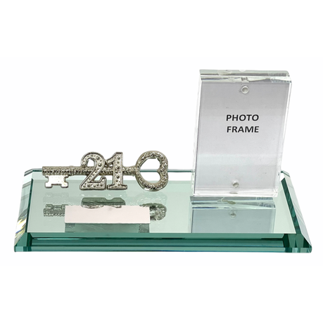 21st Key Silver on Mirror Glass Base Engraving Plate + Magnetic Photo Frame Buy Online in Zimbabwe thedailysale.shop