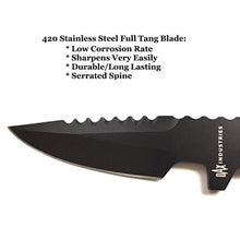 Load image into Gallery viewer, DAX Industries Fixed Blade Survival Knife Black
