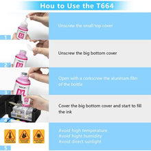 Load image into Gallery viewer, T664 Bundle Ink Bottle (Black, Cyan, Magenta, Yellow,4-Packs) 100ML
