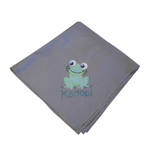 Load image into Gallery viewer, ThatGr8 Kadopi Frog - Grey - Kids Hooded Microfibre Towel
