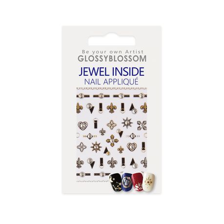 Glossyblossom - Jewel inside/ Chic heart nail stickers Buy Online in Zimbabwe thedailysale.shop