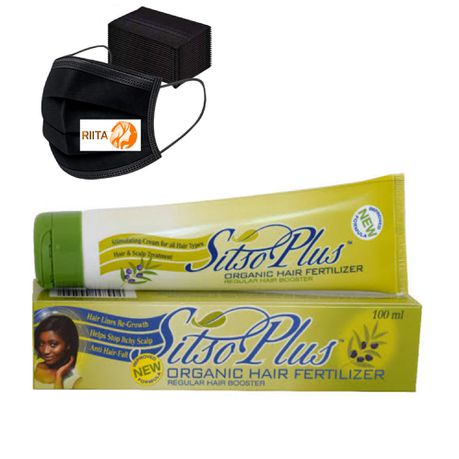 Sisto Plus Hair Fertiliser 100ml With Pack of 10 Disposable Black Masks