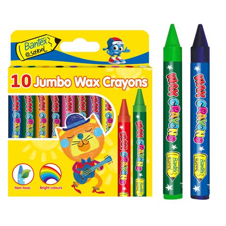 Bantex Jumbo Wax Crayon 11mm, 10pc