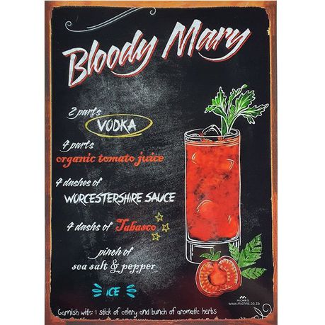 Vintage Metal Tin Signs - Bloody Mary - Pub Decorative Metal Plates Buy Online in Zimbabwe thedailysale.shop