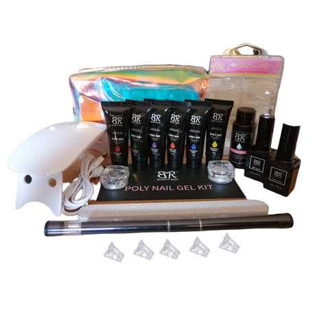 Polygel Nail Extension Kit + UV LED Nail Lamp - Rainbow Color Selection Buy Online in Zimbabwe thedailysale.shop