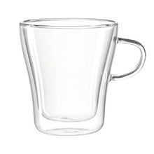 Load image into Gallery viewer, Leonardo Cup with Handle: Double-Walled Handmade Glass Duo 250ml - Set of 4
