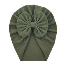 Load image into Gallery viewer, Baby Girl Turban - Army Green &amp; Yellow
