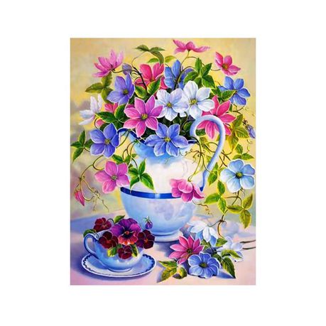 Diamond Painting DIY Kit, Round diamonds, 40x30cm- Vase of Flowers Buy Online in Zimbabwe thedailysale.shop