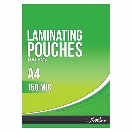 Treeline Laminating Pouches 150 Micron A4 216 x 303mm - 10 x Box of 100