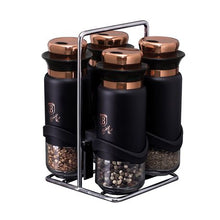 Load image into Gallery viewer, Berlinger Haus 5 Piece Steel and Glass Spice Shaker Set - Black Rose Collectiom
