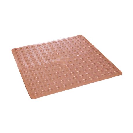 Non-Slip PVC Bathroom Bath/Shower Mat Polka Dot Texture Brown Square Buy Online in Zimbabwe thedailysale.shop