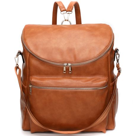 Diaper Big Backpack Nappy Bag - Sofy&Me - Maternity Baby - Leather Brown Buy Online in Zimbabwe thedailysale.shop