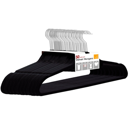 Greenlane Gear 50 pack Black Non-Slip Velvet Space Saver Flocked Hangers Buy Online in Zimbabwe thedailysale.shop