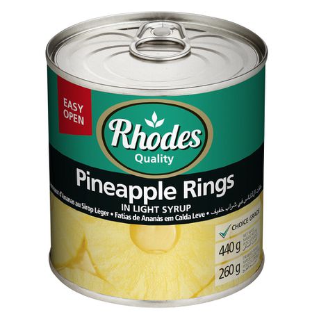 Rhodes - Pineapple Rings in Light Syrup 12x440g Buy Online in Zimbabwe thedailysale.shop