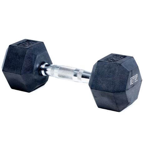 GetUp Hex Rubber Dumbbell - 5kg