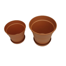 Load image into Gallery viewer, Ucsan - 2Pcs Flower Pot &amp; Drainage Tray Combo - 6lt + 13lt - Rust
