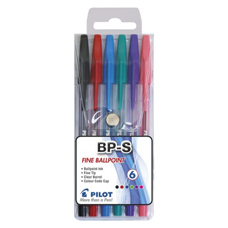 Pilot BP-S Fine Ballpoint Pens - Wallet of 6 Colours Buy Online in Zimbabwe thedailysale.shop