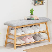 Load image into Gallery viewer, Heartdeco Bamboo Shoe Rack Bench
