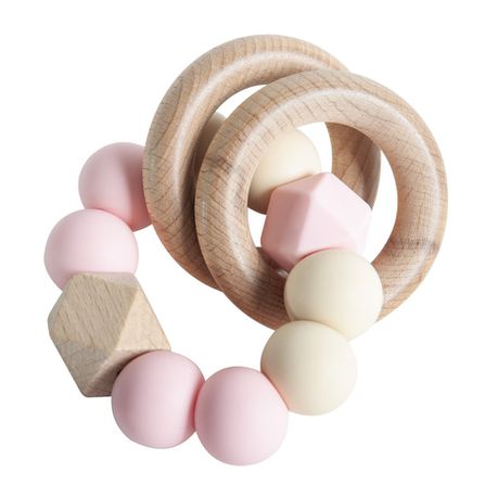 Ruby Melon Chu Teether - Rattle Ring - Rose Buy Online in Zimbabwe thedailysale.shop