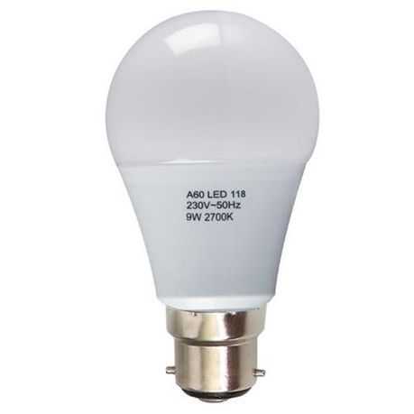 9 Watt A60 LED B22 Warm White Buy Online in Zimbabwe thedailysale.shop