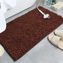 Load image into Gallery viewer, Chenille Microfibre Luxury Bathroom Bath Mat Quick Dry Brown Large
