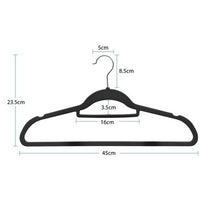 Load image into Gallery viewer, Greenlane Gear 50 pack Black Non-Slip Velvet Space Saver Flocked Hangers
