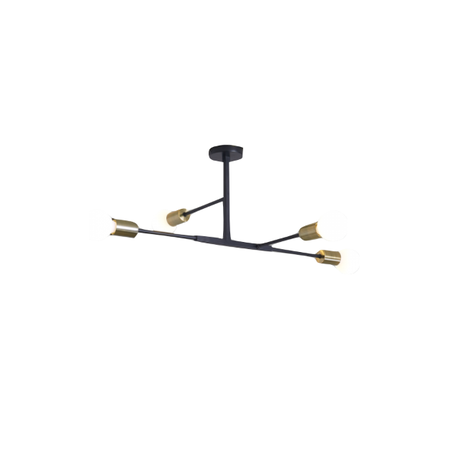 4 Light Black & Antique Brass Metal Chandelier Buy Online in Zimbabwe thedailysale.shop