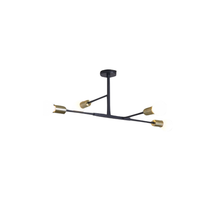 Load image into Gallery viewer, 4 Light Black &amp; Antique Brass Metal Chandelier
