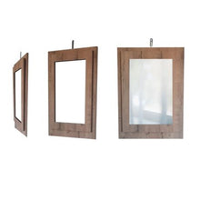 Load image into Gallery viewer, Fold Up Wall Mounted Study Desk &amp; Mirror 80x60cm - Rustic Wood
