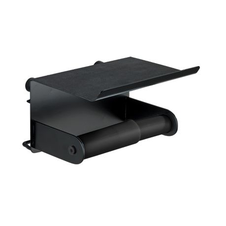 Wenko - Toilet Paper Holder With Shelf -  Classic Plus - Black