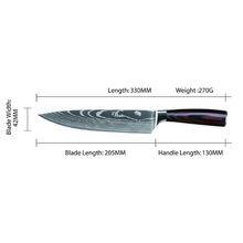 Load image into Gallery viewer, Lifespace Damascus Style 5CR15 Kitchen Chef Knife in a Gift Box
