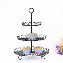 Load image into Gallery viewer, 3 Tier Decorative Steel Cupcake Stand-Black
