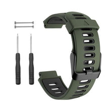 Load image into Gallery viewer, Killerdeals Silicone Strap for Garmin Forerunner (S/M/L) Olive Green &amp; Black
