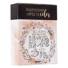 Load image into Gallery viewer, Coloring Cards Faith Hope Love
