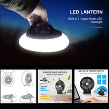 Load image into Gallery viewer, Heartdeco 2-in-1 Rechargeable Camping Lamp Fan
